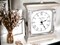 Rustic Shelf Clock (Quiet) for Living Room Mantel, Table, Or Desk 9" X 7" Farmhouse Decor Distressed White Washed Wood Silent - Office Fireplace. AA Battery Operated Non-Digital, Tan